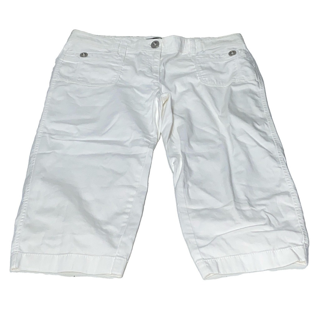 White House Black Market WHBM White Slim Pedal Pusher Capri Pants Womens Size 4